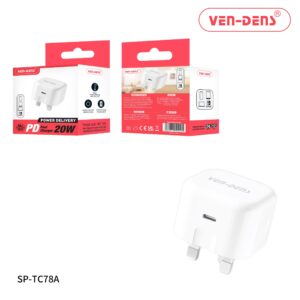 Vendez PD 20W Fast Charger Wall Plug (White)